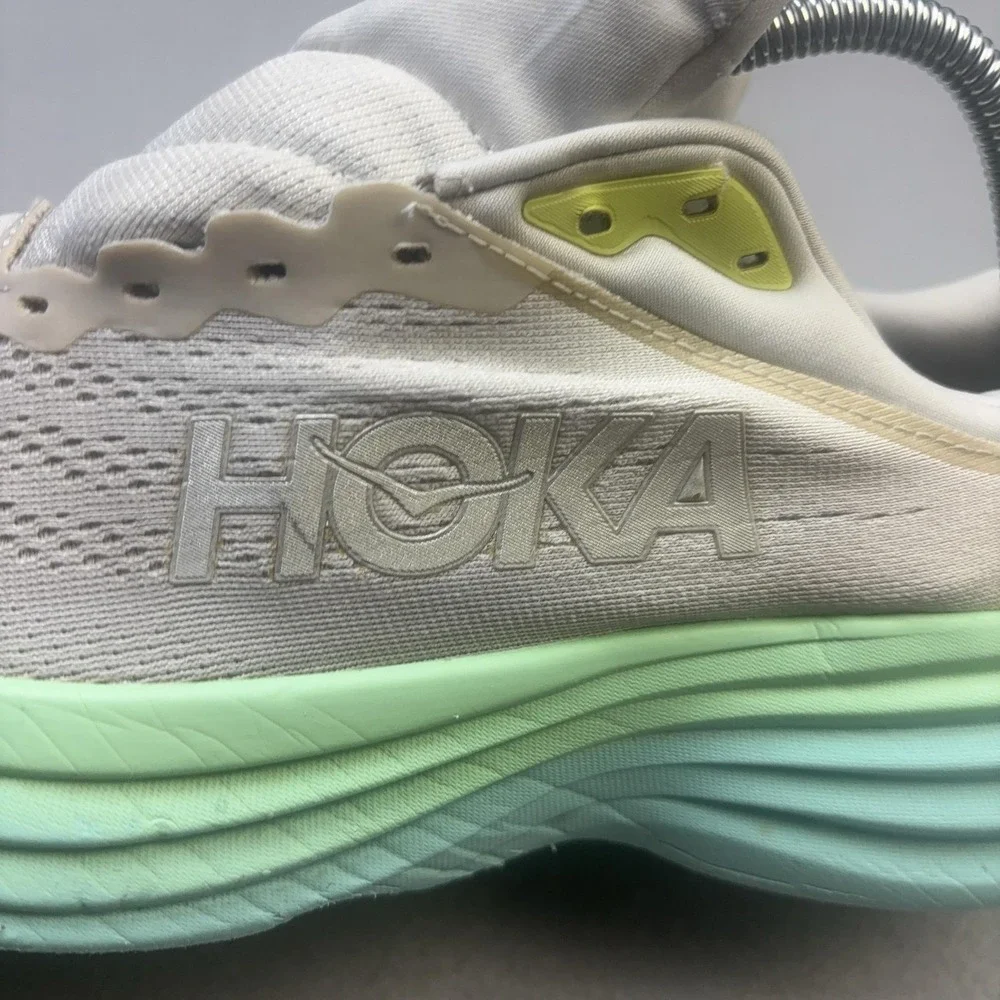 Hoka One One Bondi 8 Shoes Womens Size 9.5 White Running Sneakers 1127952 BDBSO